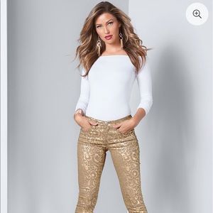 VENUS metallic gold pants NWT 4